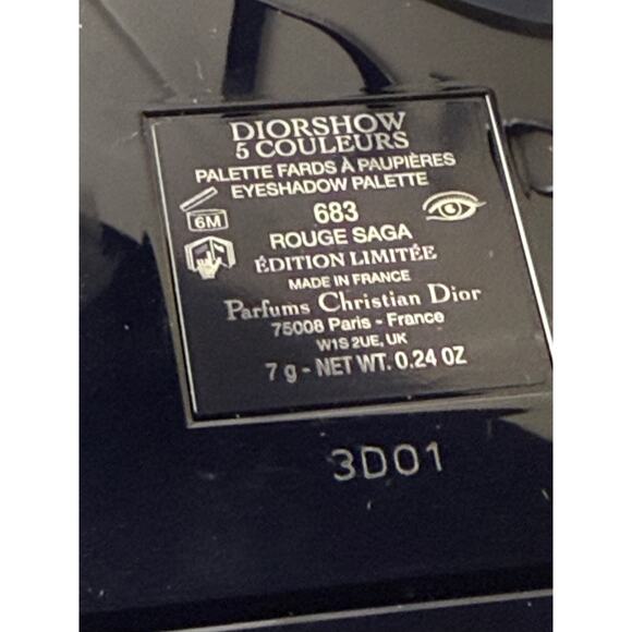 Dior Diorshow 5 Eyeshadow Palette - 683 ROUGE SAGA Limited Edition - NEW no box - Picture 2 of 4